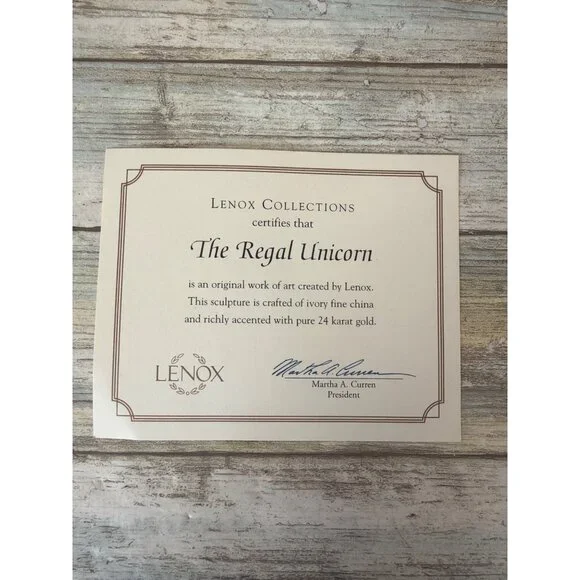 Lenox The Regal Unicorn Figurine 2003 Fine Ivory China Gold Accent Unicorn w/COA - Picture 16 of 16